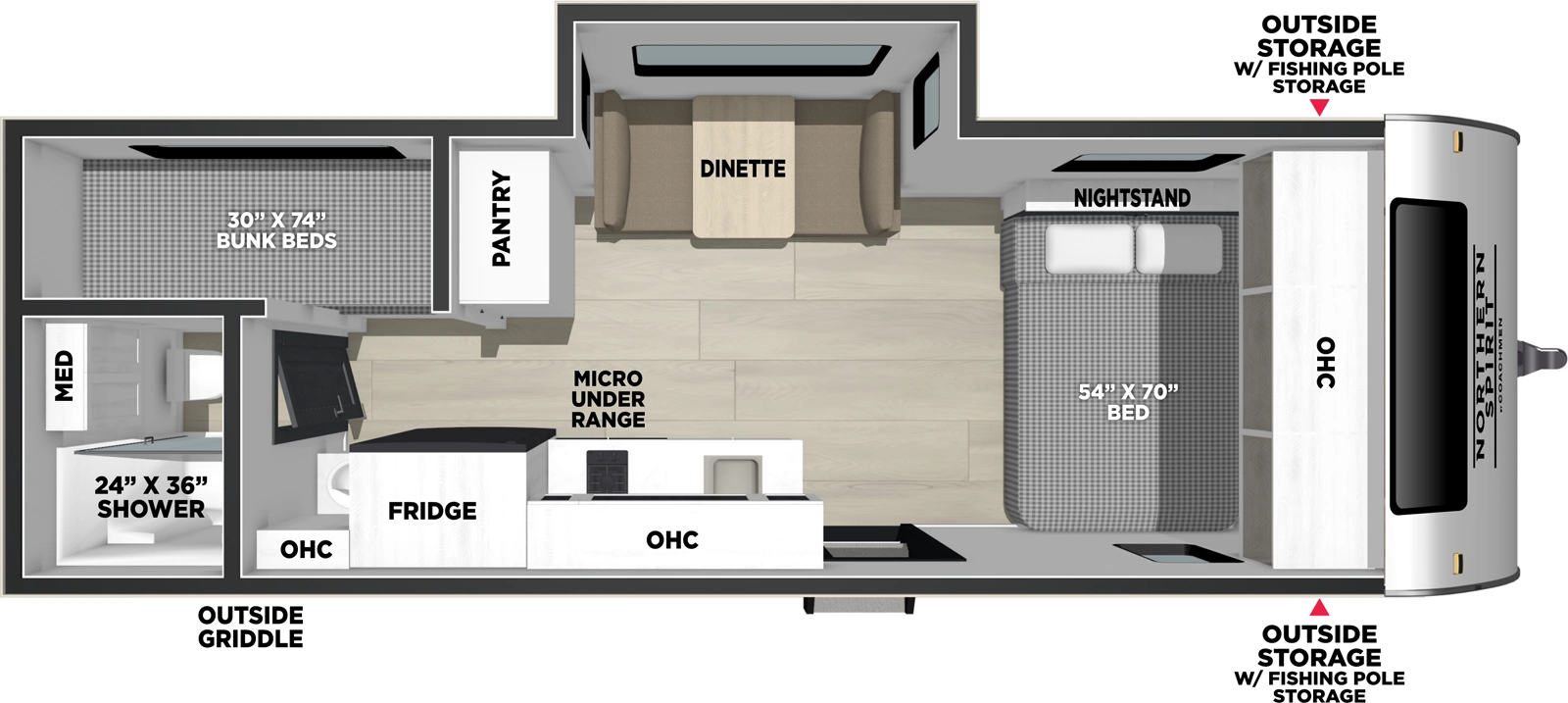 Northern Spirit Bijou 19BHB Floorplan
